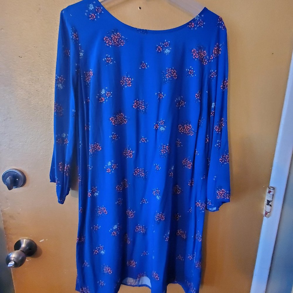 Dress Blue 3/4 sleeve flower print